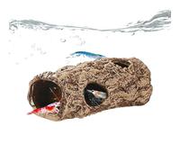 Genérico Fish Cave - Ceramic Tree Trunk Aquarium Decoration | Hollow Shrimp Hiding House Natural Fish Tank Ornament Large Shelter for Breeders Aquarists Home Office Display