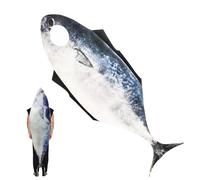 Genérico Fish Costume, Halloween Suit, 23.62x62.99 Inches Cozy Realistic Animal Dress Up Costumes, Soft Fabric, Easy to Wear, Fish Outfit for Adult Cosplay Party Celebration Masquerade Festival Use