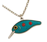 Genérico Fish Necklace, Beach Necklace, 17.71x1.37 Inches Compact Size Versatile Handmade Bait Charm Lure Jewelry, Travel Accessory for Women, Men, Boys, Girls, Father and Boyfriend