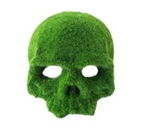 Genérico Fish Tank Decorations - Realistic Moss Skull Shelter Decor, Decorative Habitat Tank Accessories, For Betta Shrimp Freshwater Saltwater Landscaping Home Breeders Keepers, 11.5x9.5x9cm