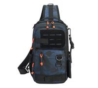 Genérico Fishing Backpack, Waterproof Sling Bag, 7.87x3.94x11.81inches, Portable Fish Storage Wrap, Multi-Compartment Design, Ideal for Shore Fishing, Bass, Catfish, Camping, Blue/Green