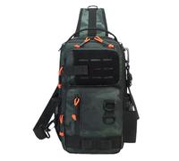 Genérico Fishing Backpack, Waterproof Sling Bag, 7.87x3.94x11.81inches, Portable Fish Storage Wrap, Multi-Compartment Design, Ideal for Shore Fishing, Bass, Catfish, Camping, Blue/Green