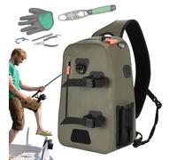 Genérico Fishing Bag - Fly Fishing Bag 9.5L | Sling Backpack,Waterproof Sling Chest Backpack Lightweight Slim Multi-Functional Jig Tool Organizer Outdoor Sport Gear For Camping, Hiking, Fiishing