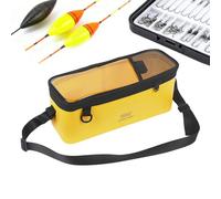 Genérico Fishing Bag - Waterproof Tackle Storage Organizer for Anglers | Multiple Compartments Pockets, Sturdy Lightweight, Ideal for Rods, Reels, Lures, Baits, Hooks, Accessories 13.39x4.33x5.51in