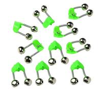 Genérico Fishing Bells Clips Set, ABS Stainless Steel 10X Multifunctional Outdoor Fishing Bells Night Bite Alarm Indicator Rod Accessories, for River Fishings, Sea Fishings, Camping