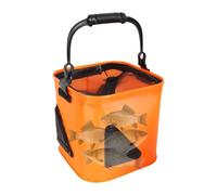 Genérico Fishing Bucket, Wider Handle Foldable Fishing Organizer 26x26x24cm, Multi-Functional Tackle Storage Bag, Transport Box for Kayaks, Camping, Beach, Boat Use