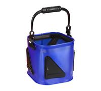 Genérico Fishing Bucket, Wider Handle Foldable Fishing Organizer 26x26x24cm, Multi-Functional Tackle Storage Bag, Transport Box for Kayaks, Camping, Beach, Boat Use
