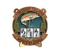 Genérico Fishing Catch Tracker - Wooden Rustic Tally Counter Home Decor | Vintage Style Fishing Catch This Year Tracker For Dad Grandpa Fisherman | Ideal Decoration For Lake House Cabin Living R