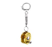 Genérico Fishing Reel Keychain - Metal Pendant Accessory | Compact Drum Wheel Design with Secure Ring, Stylish Attachment for Wallets, Bags, Luggage, Phones, Trucks, Travel, Party Use