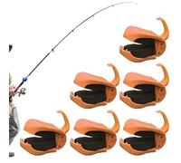 Genérico Fishing Rod Holder Clip - Multi-Functional 6-Piece Anti-Slip Fish Supplies, Reusable Rod Holder | Gear for Seawater, River, Lake, Stream | Shallow Jigging, Trolling, Casting, Holiday Party