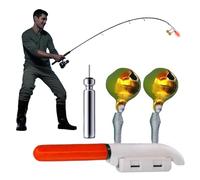 Generico Fishing Rod Light Clamp, Rechargeable Fish Rod Tip Lamp, 0.79 Glow Waterproof Stick Alert, Copper Bell Clip for Professionals Beginners, Freshwater, Saltwater, Black