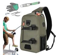Genérico Fishing Sling Bag, 9.5L Waterproof Fishing Gear Pack, 14.57x9.06x5.51 Inches Multi-Functional Jig Tool Daypack, Lightweight Chest Backpack, Slim Shoulder Bag for Outdoor Sports