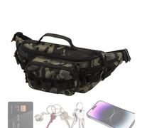 Genérico Fishing Tackle Bag, Multi-Compartment Chest Sling Bag, Lightweight Fishing Gear, Waterproof Storage Pockets, Adjustable Straps, for Outdoor and Travel (Dark, Camouflage)