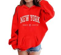 Genérico Fisiología del Ejercicio Camiseta Deportiva para niños y niñas, Sudadera Informal con Capucha y Bolsillo, Ideal para Adolescentes y niños. Sudadera Mujer Azul (Red, 9-10 Years)