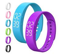 Genérico Fits=leeps Alarm Clock Watch, Fitsl=eeps Alarm Bracelet, Silent Vibration Wake Up Wristband, Snooze-Free Smart Watch for Men and Women (2pcsJ)