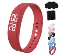 Genérico Fitsleeps Alarm Clock Watch, 2025 Silent Vibrating Alarm Wristband for Heavy Sleepers, Vibration Alarm Pro, 100% Wake-Up Bracelet Smart Wrist Alarms for Teens, Men and Women (Red)