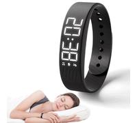 Genérico FitsleepsAlarm Clock Watch,Fitsleeps Wake Up Alarm Clock,Silent Vibration Alarm Wristband for Sleep,Snooze-Free Smart Watch for Men and Women (Black)