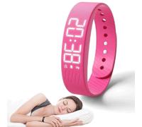 Genérico FitsleepsAlarm Clock Watch,Fitsleeps Wake Up Alarm Clock,Silent Vibration Alarm Wristband for Sleep,Snooze-Free Smart Watch for Men and Women (Pink)