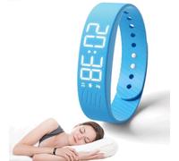 Genérico FitsleepsAlarm Clock Watch,Fitsleeps Wake Up Alarm Clock,Silent Vibration Alarm Wristband for Sleep,Snooze-Free Smart Watch for Men and Women (Blue)