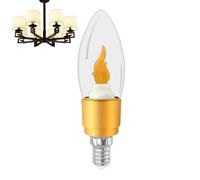 Genérico Flame Light Bulb - 3w Led Flicker Effect Lamp | E27 E14 Base Decorative Bulb | Golden Yellow 2700k Realistic Candle, Halloween Christmas Atmosphere Lighting, Energy Saving