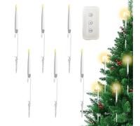 Generico Flameless Candles - 15 cm Christmas FLameless Tappers, Christmas Tree Candles With Remote | Icicle Birds Elk LED Candle Ornaments For Tree Home Fireplace Window Table Weddings