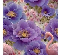 Genérico Flamenco Morado Papel Pintado Autoadhesivo Flores Plantas 44x1000 cm Papel de Pared Removible Impermeable Estilo Vinilo PVC Pegatina es Estante del cajón de la cubierta del rodillo