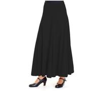 Genérico FLAMENKA ROCIERA Falda Ensayo Baile Flamenco, Negro, Nejas con Godets, Goma en la Cintura, Vuelo 360º (FR/ES, Letras, XXL, XXG, Negro)