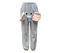 Generico Flanell-Elefant-Pyjama - Cartoon-Elefant-Shorts,Elefanten-Nachtwäsche mit großer Nase und - Warme Familie Hosen Flanell Pyjamas Männer Paar Pyjamas, M, riferimento Alla descrizione