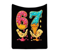 Genérico Flannel Blanket - Ice Cream Theme Winter Blanket | Number Printing Comforter For Adults, Teens, Women, Christmas, Birthday, Bedroom, Couch, Sofa Decor, Workplace