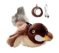 Genérico Flapping Bird, Automatic Cat Toys, 7.87x5.12x2.76 Inches, Touch Activated Plush, Realistic Movement Design, Cats Exercise Toy for Indoor Kitten Exercises and Hunting Play, Brown