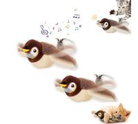 Genérico Flapping Bird Cat Toy, Flying Bird Toy for Indoor Cats, Simulated Chirping Bird Cat Toy, Interactive Flying Bird Cat Toys, Interactive Flying Bird Cat Toys for Indoor Cats (2PCS)