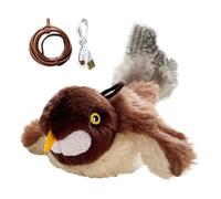 Genérico Flapping Bird Cat Toy, Realistic Plush Sparrow, Flapping Wing Motion, Interactive Enrichment Game, Ideal for Indoor Cats, Exercise Play, Kitten Activity, 7.87x5.12x2.76 Inches