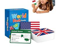 Genérico Flashcard de Banderas del Mundo para Adultos 245 Piezas de Tarjeta