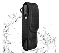Genérico Flashlight Cover Case - Portable LED Torch Holder for Outdoor Hiking | Nylon Cloth with EVA Middle, Cloth Inside, Water-Resistant Protective Pouch, Waist Hanging Design, Black Compact