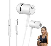 Genérico Flat Earphones, Headphones with Microphone,Headset, Ear-phoone with 3.5mm Round Cable, Deep Bass Earrphones with Smart-Phone, Stereo Noise, High Definition, Smartphone, Mp3 Players