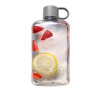 Genérico Flat Travel Bottle, Portable Water Bottle, 500ml Cup with Leakproof Lid, Drink Container, Compact Design Bottles, Picnic Beach Use Slim Water Flask, Portable Drink Bottles Flat Shape
