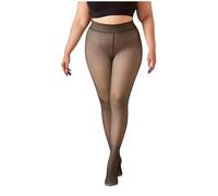 Genérico Flawless Legs Fake Translucent Warm Plush Lined Elastic Tights, Fleece Lined Leggings Women Skin Color, Cotton Tights (Brown Thickening,L)