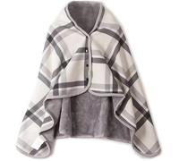 Genérico Fleece Wearable Blanket Shawl with Buttons - Super Soft Poncho Wrap for Women, Cozy Lap & Shoulder Throw for Home, Office & Travel(#A)