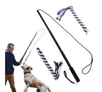 Genérico Flirt Pole for Dogs, Extendable Pet Teasing Stick with 2 Detachable, 26x5x4cm Adorable Detachable Rope Tug, Rope Tugs for Outdoor Exercise and Puppy Playtime