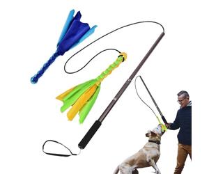 Genérico Flirt Wand for Dog, al aire libre Perro Flirt Pole,Stick de masticación portátil para mascotas cachorro - pata coqueteando cachorro persiguiendo cola para perros cazando y tirantez