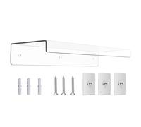 Genérico Floating Acrylic Shelf - Collectibles Display Rack | Clear Wall Shelf with Sturdy Support and Design for Apartment Bathroom Living Room Kitchen Bedroom Studio Shop Hotel Books Plants