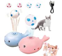 Genérico Floating Ball Cat Toy, Whale Floating Cat Toy Ball, Electric Moving Soccer For Cats, Keep Entertained Soccer Toys for All Breeds (Pink+ Blue)