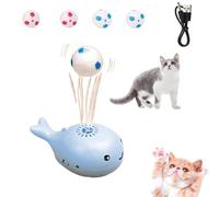 Genérico Floating Ball Cat Toy, Whale Floating Cat Toy Ball, Electric Moving Soccer For Cats, Keep Entertained Soccer Toys for All Breeds (Blue)