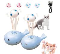 Genérico Floating Ball Cat Toy, Whale Floating Cat Toy Ball, Electric Moving Soccer For Cats, Keep Entertained Soccer Toys for All Breeds (Blue*2)