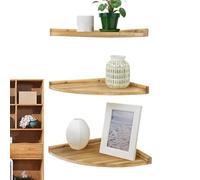 Genérico Floating Corner Shelf - 3-Tier Wooden Rustic Wall Mounted Corner Shelf,Decorative Storage Rack,for Bedroom, Kitchen, Living Room, Kids, Plant, Book, Perfume, Staircase, Closet, Bar