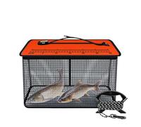 Genérico Floating Fish Basket For Live Caught Fish, Foldable Fishing Bucket, Mesh Net Bait Storage For Outdoor, Reflective Foldable CNet Cage, Heavy-Duty Live Caught Storage Trap For Stream Sea Rock