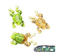 Genérico Floating Frogs - 2.36 Inch Realistic Resin Frog Set | 3 Piece Lifelike Floating Pond Decor | Miniature Garden Water Lily Toad Ornament. Lightweight 6.5g Each, Weatherproof UV Resistant