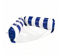 Genérico Floating Lounge Chair, Inflatable Pool Hammock Bed, 2 In 1 Water Relaxation Float, Durable PVC Mesh Support Seat, Striped Design Comfortable Recliner, Beach Lake River Leisure Use