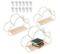 Genérico Floating Shelf Set, Cloud Wall Shelves, 5.91in Modern Storage Organizer, Three Piece Design, Authentic Shelving Rack for Bedroom, Living Room, Kitchen, Home Décor, Storage Solution