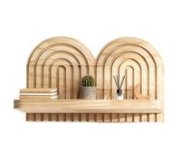 Genérico Floating Shelves, Charming Wood No Drill Support Decorative Rack | Rustic Corner Shelves - Modern Decor For Hallways Indoor Home Study Bedroom Family Friends Adults